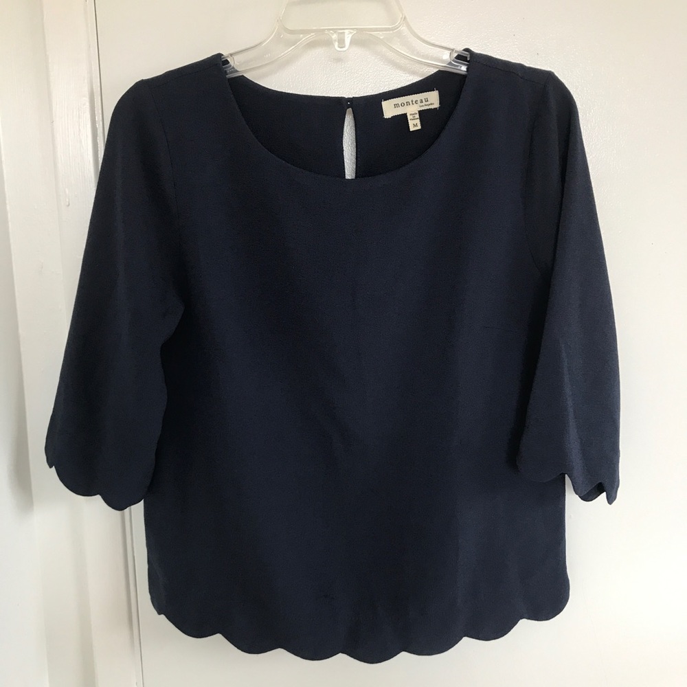 Monteau scalloped hem blouse